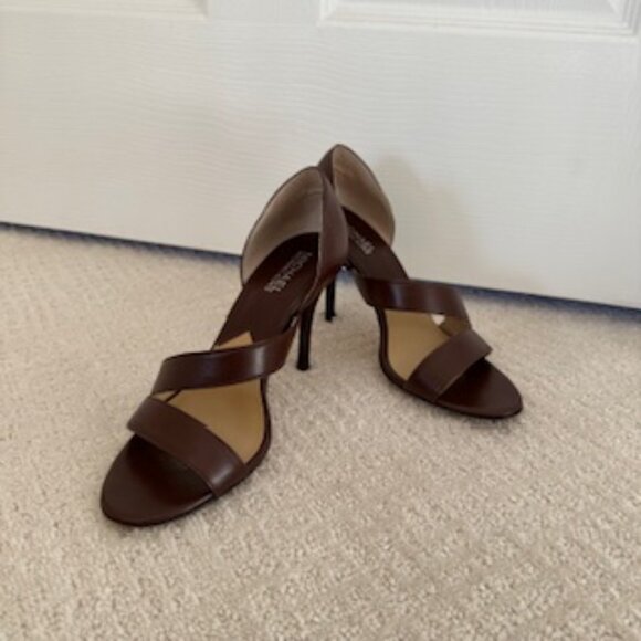 Michael Kors Brown Leather Dress Sandals Sz 7.5 - Picture 3 of 6